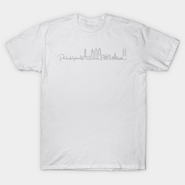 Philadelphia Skyline Line Art T-Shirt by sentinelsupplyco
